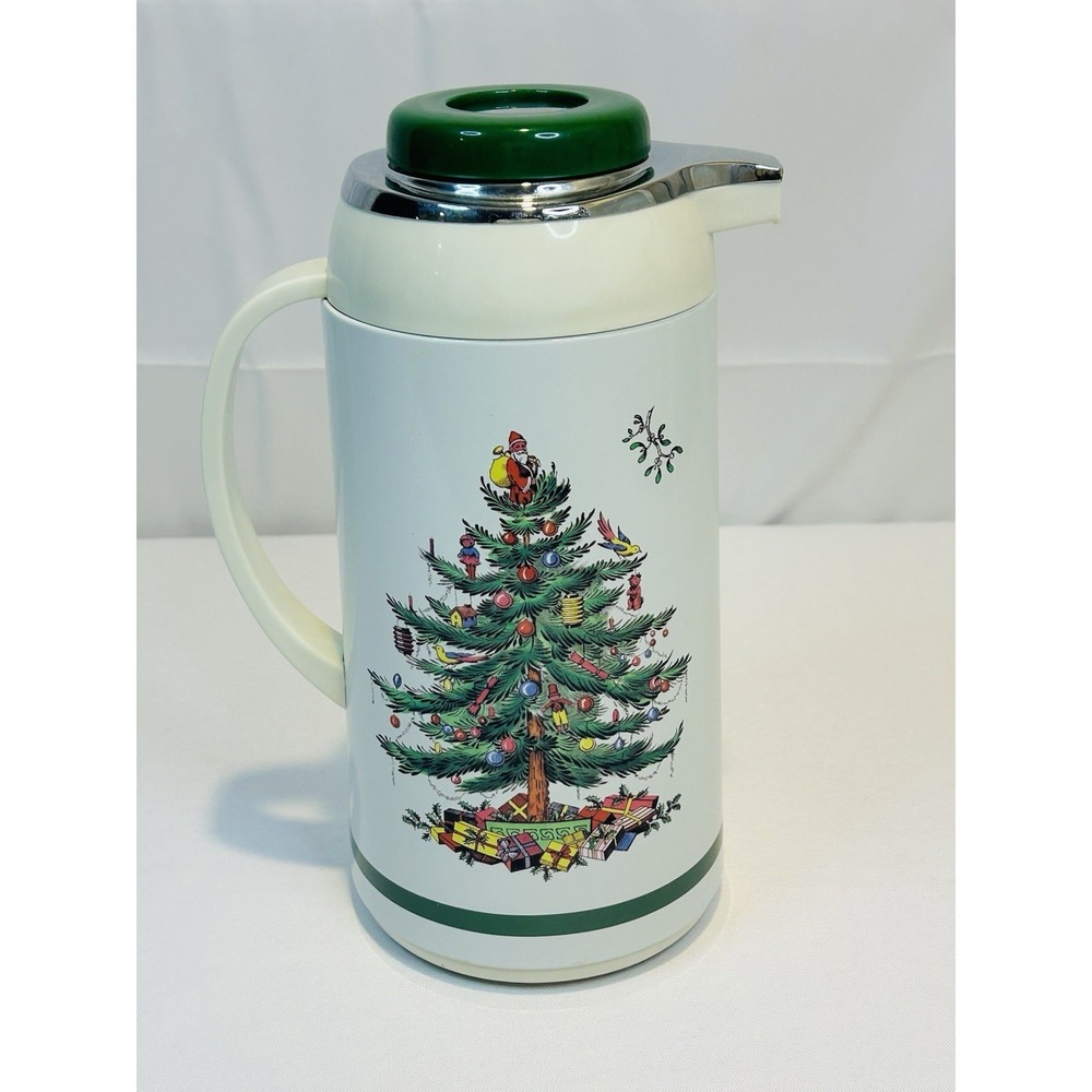 Spode Christmas Tree Santa Carafe Thermos Hot Coffee Tea Cocoa